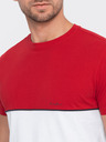Ombre Clothing Bielo-červené pánske tričko Ombre Clothing