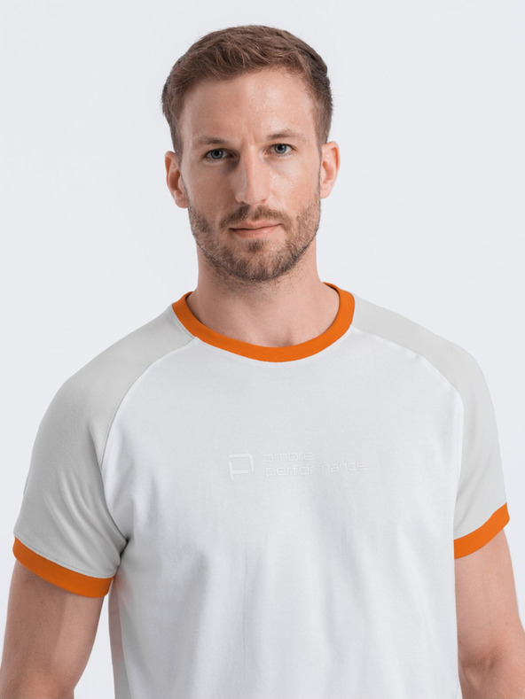 Ombre Clothing Šedo-biele pánske tričko Ombre Clothing Reglan