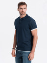 Ombre Clothing Tmavomodré pánske polo tričko Ombre Clothing