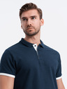 Ombre Clothing Tmavomodré pánske polo tričko Ombre Clothing