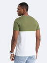 Ombre Clothing Bielo-zelená pánska košeľa Ombre Clothing