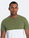 Ombre Clothing Bielo-zelená pánska košeľa Ombre Clothing