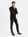 Ombre Clothing Čierna pánska základná košeľa s vreckom Ombre Clothing
