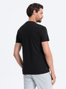 Ombre Clothing Čierne pánske základné tričko s vreckom Ombre Clothing