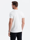 Ombre Clothing Krémové pánske tričko s vreckom Ombre Clothing