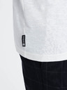 Ombre Clothing Krémové pánske tričko s vreckom Ombre Clothing