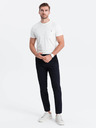 Ombre Clothing Krémové pánske tričko s vreckom Ombre Clothing