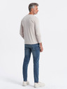 Ombre Clothing Svetlošedé pánske tričko na gombíky Ombre Clothing HENLEY