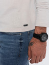 Ombre Clothing Svetlošedé pánske tričko na gombíky Ombre Clothing HENLEY
