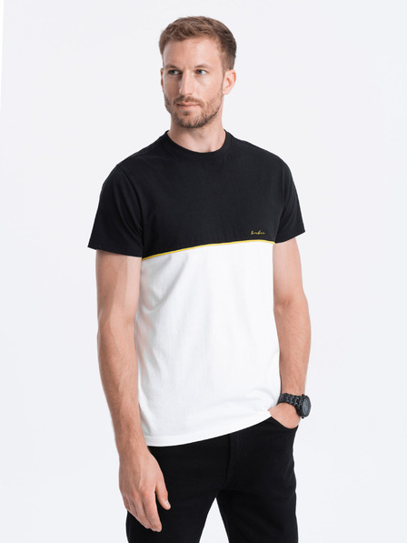 Ombre Clothing Čiernobiele pánske tričko Ombre Clothing