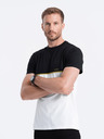 Ombre Clothing Čiernobiele pánske tričko Ombre Clothing