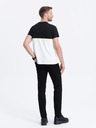 Ombre Clothing Čiernobiele pánske tričko Ombre Clothing