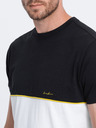 Ombre Clothing Čiernobiele pánske tričko Ombre Clothing