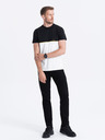 Ombre Clothing Čiernobiele pánske tričko Ombre Clothing
