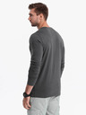 Ombre Clothing Tmavosivá pánska košeľa na gombíky Ombre Clothing HENLEY
