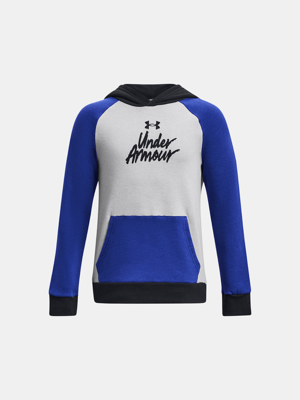 Under Armour Šedá a modrá mikina Under Armour UA Rival Fleece Script CB HD