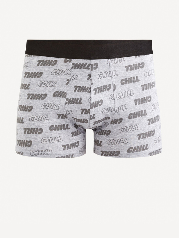 Celio Svetlošedé pánske vzorované boxerky Celio Fichill