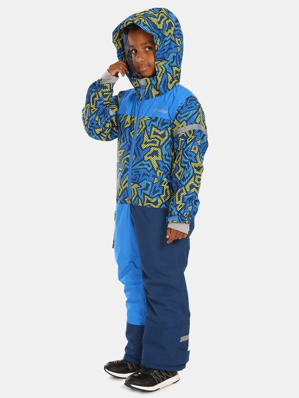 Kilpi Modrá chlapčenská zimná vzorovaná lyžiarska kombinéza Kilpi Pontino