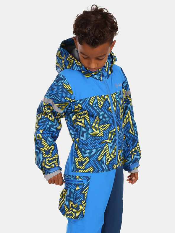 Kilpi Modrá chlapčenská zimná vzorovaná lyžiarska kombinéza Kilpi Pontino