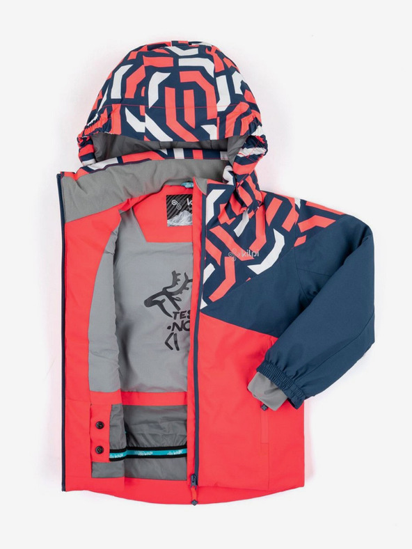 Kilpi Modro-ružová vzorovaná dievčenská lyžiarska bunda Kilpi SAARA-JG