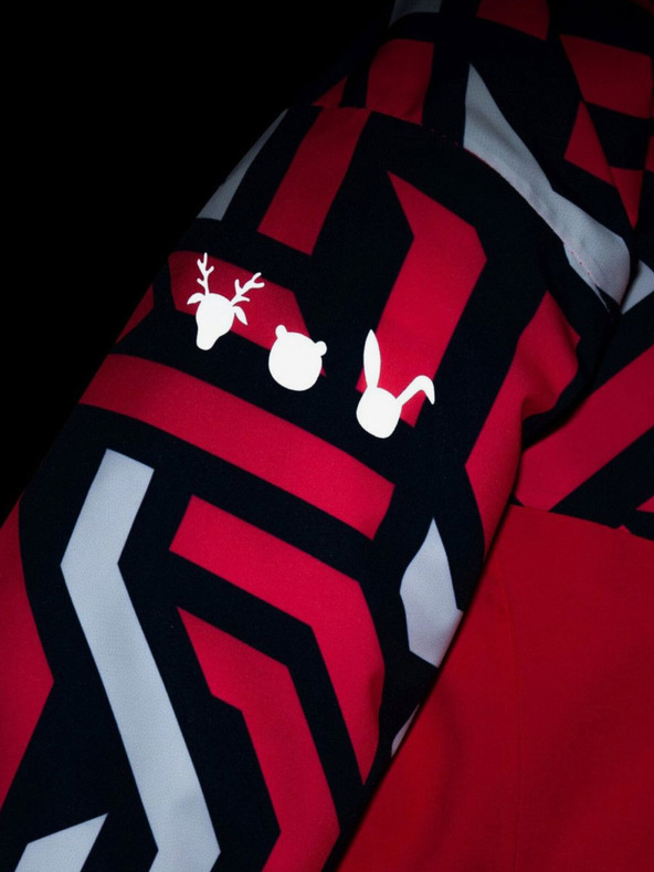 Kilpi Modro-ružová vzorovaná dievčenská lyžiarska bunda Kilpi SAARA-JG