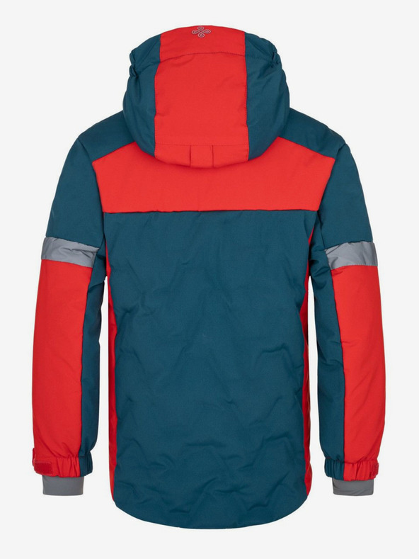 Kilpi Kilpi Teddy červená a petrolejová chlapčenská zimná bunda