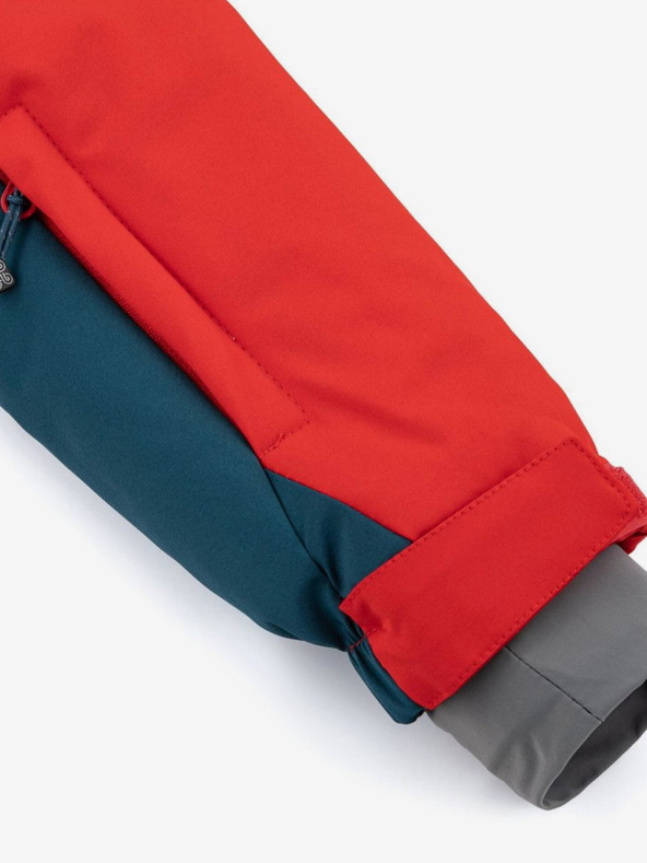 Kilpi Kilpi Teddy červená a petrolejová chlapčenská zimná bunda
