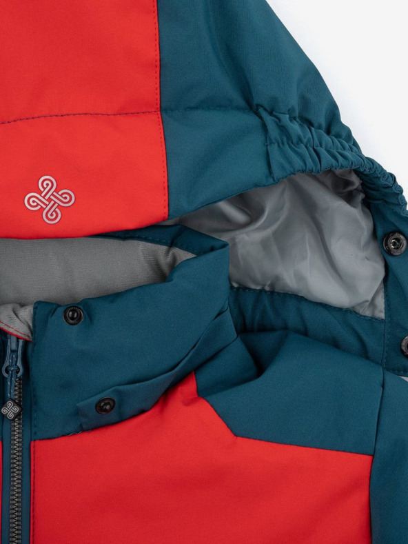 Kilpi Kilpi Teddy červená a petrolejová chlapčenská zimná bunda