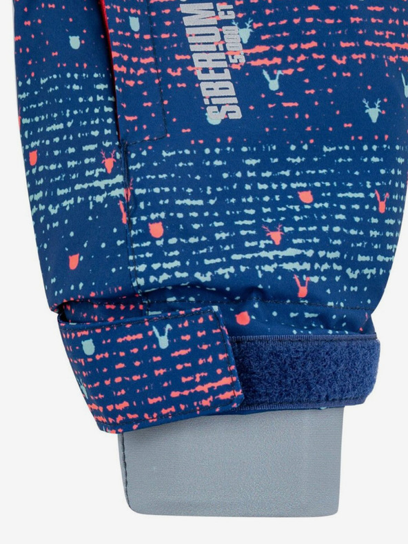 Kilpi Tmavomodrá dievčenská vzorovaná lyžiarska bunda Kilpi Jenova