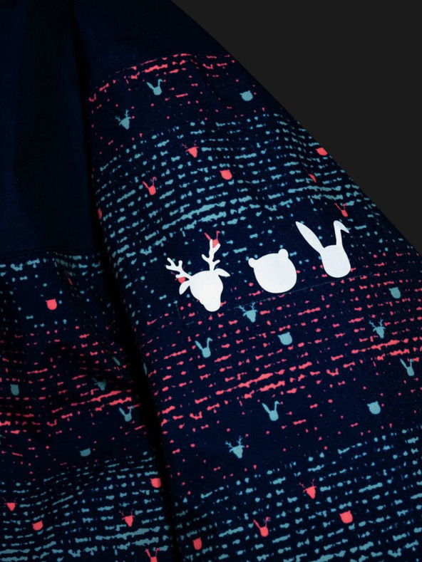 Kilpi Tmavomodrá dievčenská vzorovaná lyžiarska bunda Kilpi Jenova