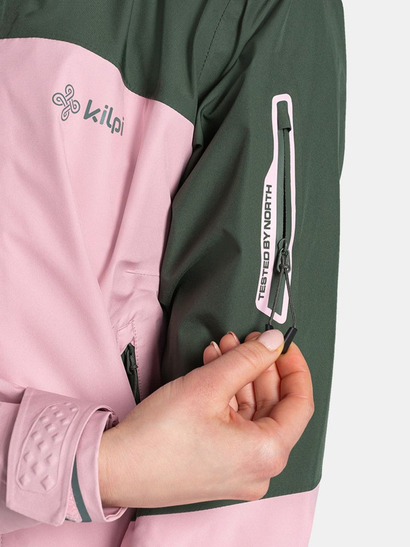 Kilpi Zeleno-ružová dámska nepremokavá bunda Kilpi Mamba