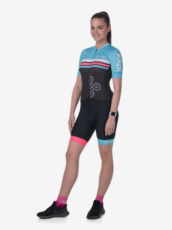 Kilpi Tyrkysovo-čierne dámske cyklistické šortky Kilpi MURIA