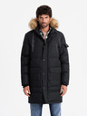 Ombre Clothing Pánska dlhá bunda parka s kapucňou Ombre Clothing
