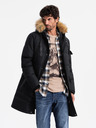 Ombre Clothing Pánska dlhá bunda parka s kapucňou Ombre Clothing