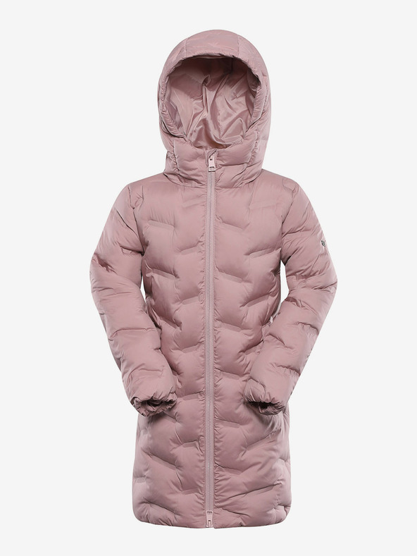 ALPINE PRO Ružový dievčenský kabát Hi-Therm s impregnáciou Alpine Pro Awedo