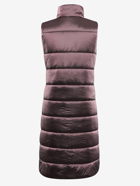 ALPINE PRO Dámska dlhá prešívaná vesta s wr ALPINE PRO UREFA ružová