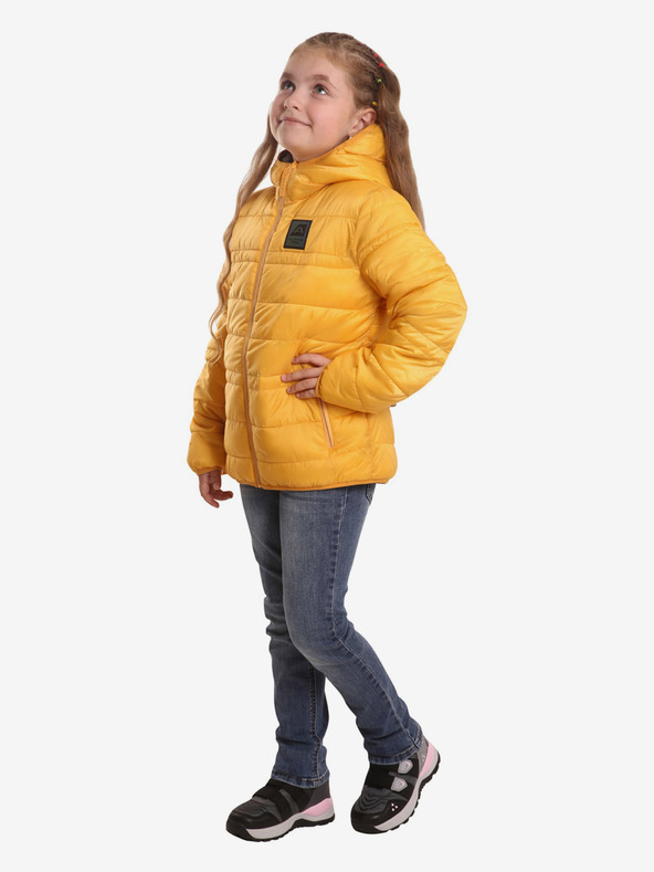 ALPINE PRO Fialovo-žltá detská obojstranná prešívaná hi-therm bunda ALPINE PRO Michro