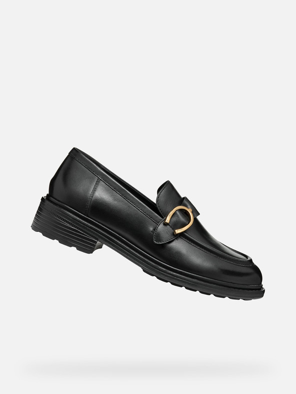 Geox Čierne dámske mokasíny Geox Walk Pleasure