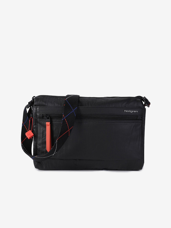 Hedgren Čierna dámska taška Hedgren Eye M Bag Creased Black/Coral