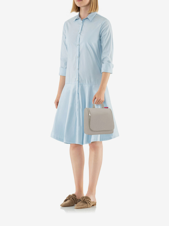 Reisenthel Béžová dámska toaletná taška Reisenthel Herringbone Sand