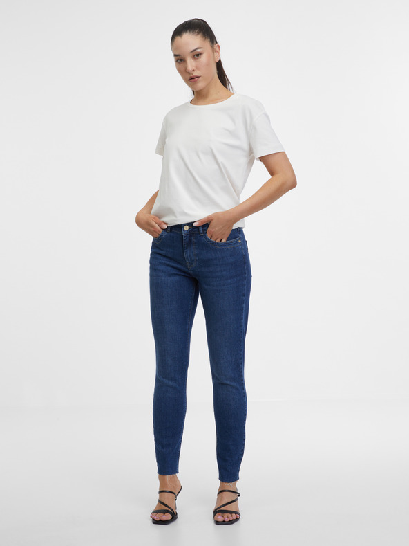 Orsay Tmavomodré dámske džínsy skinny fit ORSAY