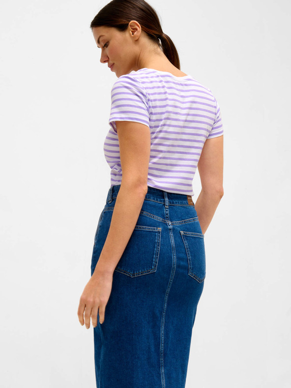 Orsay Fialovo-biele pruhované tričko ORSAY