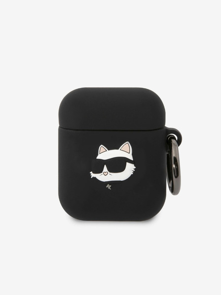 Karl Lagerfeld 3D Logo NFT Choupette Head Silikónové puzdro pre Airpods 1/2 čierne Karl Lagerfeld