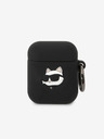 Karl Lagerfeld 3D Logo NFT Choupette Head Silikónové puzdro pre Airpods 1/2 čierne Karl Lagerfeld