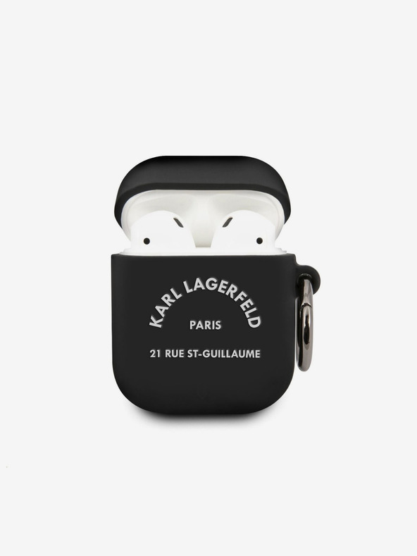 Karl Lagerfeld Rue St Guillaume Silikónové puzdro pre Airpods 1/2 Black Karl Lagerfeld