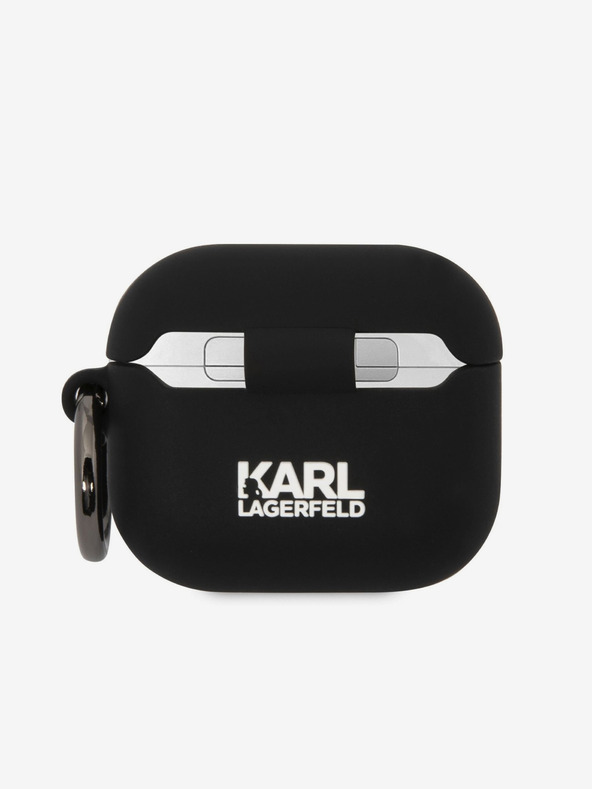 Karl Lagerfeld 3D logo NFT Karl and Choupette silikónové puzdro pre AirPods 3 čierne Karl Lagerfeld