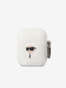Karl Lagerfeld 3D Logo NFT Karl Head Silikónové puzdro na Airpods 1/2 Biele Karl Lagerfeld