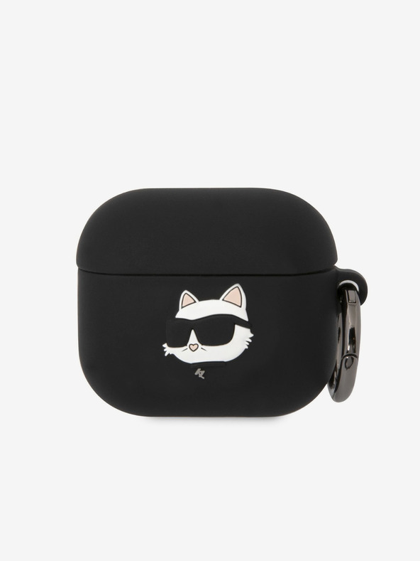Karl Lagerfeld 3D Logo NFT Choupette Head Silikónové puzdro pre Airpods 3 čierne Karl Lagerfeld