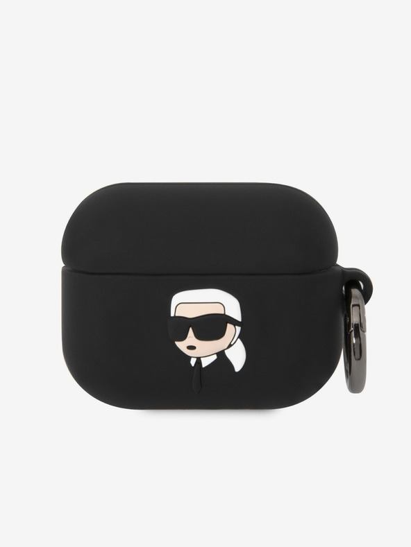 Karl Lagerfeld 3D Logo NFT Karl Head Silikónové puzdro pre Airpods Pro čierne Karl Lagerfeld