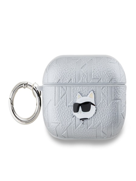 Karl Lagerfeld Karl Lagerfeld PU Embossed Choupette Head Case pre AirPods Pro 2 Silver